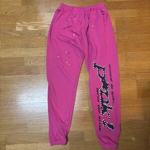SP5DER P*nk! Streetwear Stars Sweatpants Joggers M